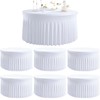 Htper 6 Pack White Spandex Round Tablecloths for 60 inch