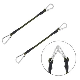 2 Pcs Elastic Bungee Cords with Carabiner Clips Bungee Straps for Tarpaulin Waterproof Heavy Duty Bungee Ropes for Caravan Camping Luggage Traveling Motorcycle Car Trunks Bicycle Securing