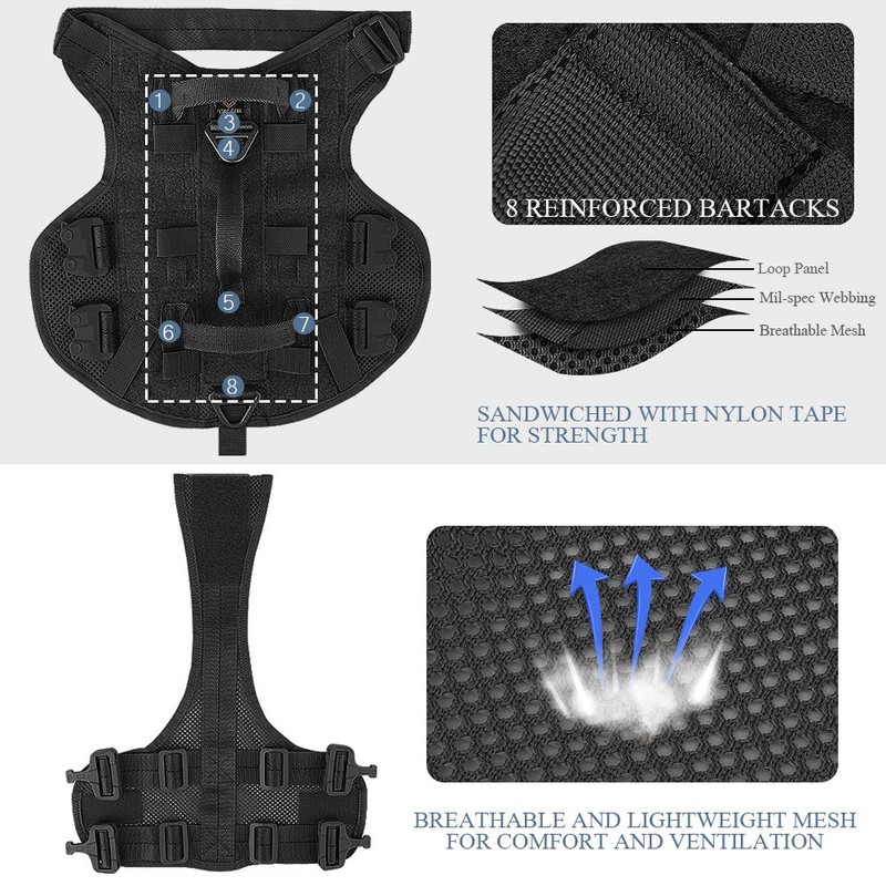 PETAC GEAR Tactical Dog Harness No Pull for Large Working