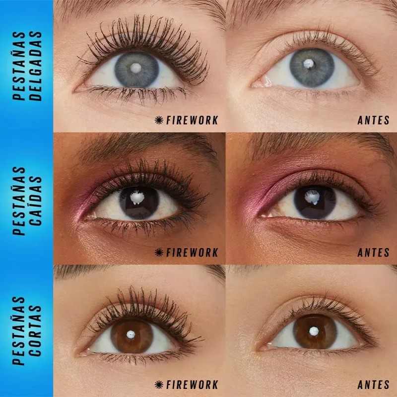 Mascará Pestañas Waterproof Maybelline Lash Sensational Firework Electro Black Wtp