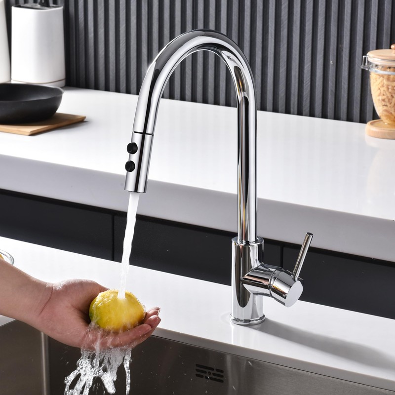 TIORIY Metal Kitchen Sink Faucet Head Replacement, Chrome Kitchen Faucet