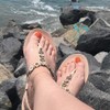 Outyua Orange Square Fake Toenails Solid Matte Press on Toe