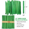 50 Sticks - Wood Craft Popsicle Sticks 4.5 Inch -Green