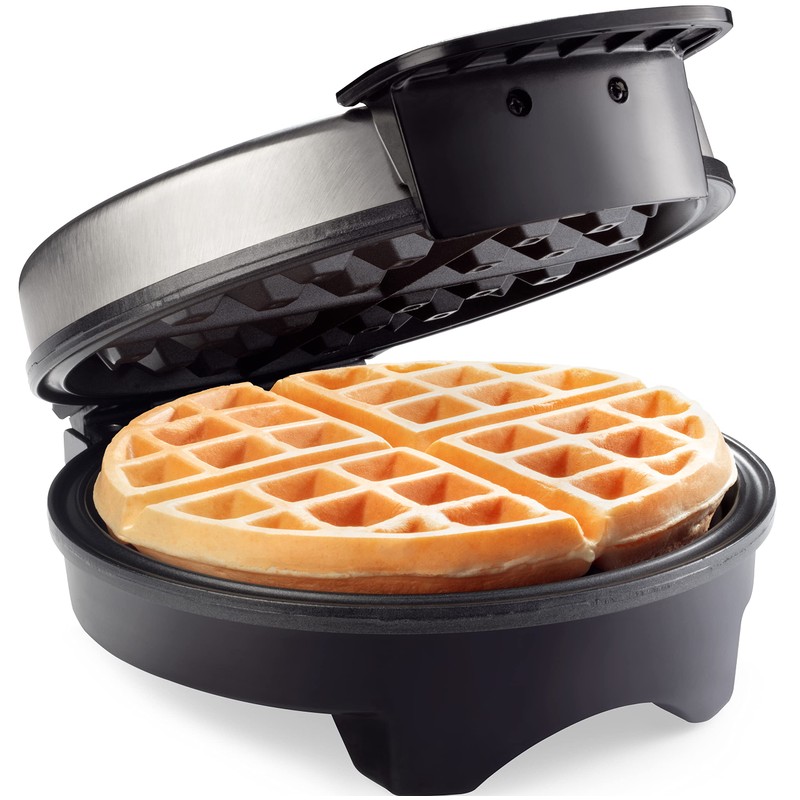 Belgian Waffle Maker- Non-Stick 7" Waffler Iron w Adjustable Browning