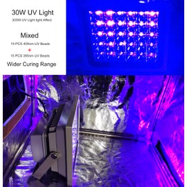 FUNGDO 395nm/405nm Mixed UV Light 300W Light Affect with Spotlight Cub for Curing UV Resin 3D Printing Resin Make DIY Curing Station of LCD/DLP/SLA 3D Printer