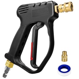 MEKOH Short Pressure Washer Gun, 4000 PSI High Power Washer Spray Gun, 10.5 GPM Foam Gun with 3/8'' Quick Connect, Stubby Pressure Washer Trigger Handle with M22-14mm Adapter for Extension Wand & Hose