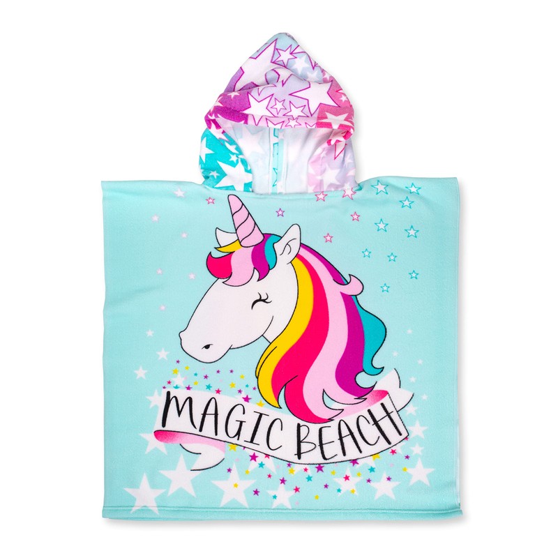 BESTIF Bath Poncho Children's Bath Towel Poncho with Hood Terry