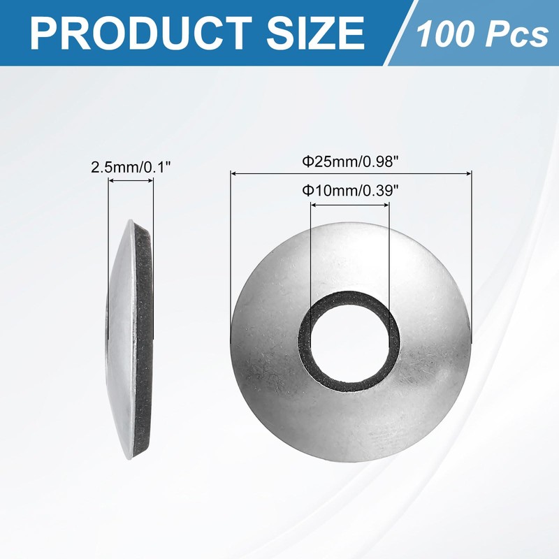 sourcing map 100Pcs 3/8" x 1" Sealing Washers, 304 Stainless