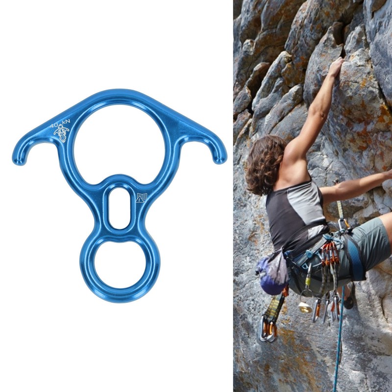 Descender Gear Aluminium Alloy 40KN Pulling Force Ox Horn Shaped