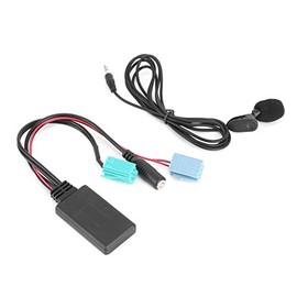 Qiilu Bluetooth Audio Cable 6 Pin Car Stereo Aux-in Adapter with Microphone Fit for Clio Espace Megane