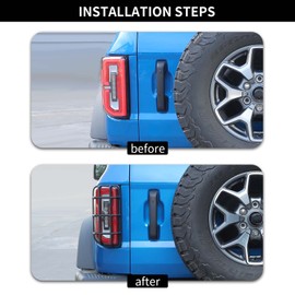 Hoolcar Tail Light Guards Rear Light Cover Protector Compatible with 2021-2022 Ford Bronco, Black, 2PCs, Exterior Accessories