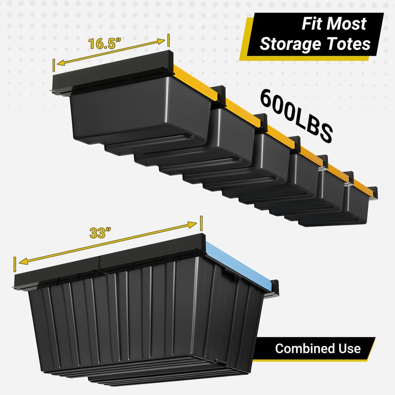 Eastrexon 6-bin Overhead Garage Storage Rack, Ceiling Storage Racks Heavy
