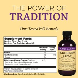 Honey Gardens Elderberry & Honey Syrup, 8 Fl Oz