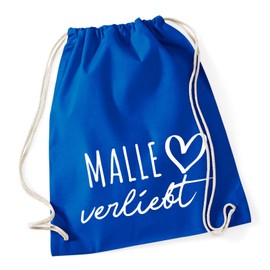 Huuraa Gym Bag Malle in Love Gift Backpack 12 Litres Cotton Malle Present, Bright royal