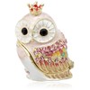 PIEARTH EX438-1 Pink Crown Owl Jewelry Box, Zinc