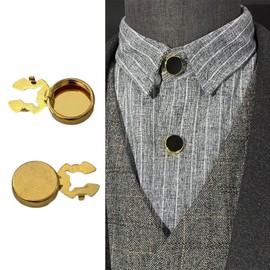 Haoyull 10pcs Brass Round Cuff Button Cover Cuff Links for Wedding Formal Shirt Mens Formal Button Covers Imitation Cufflinks