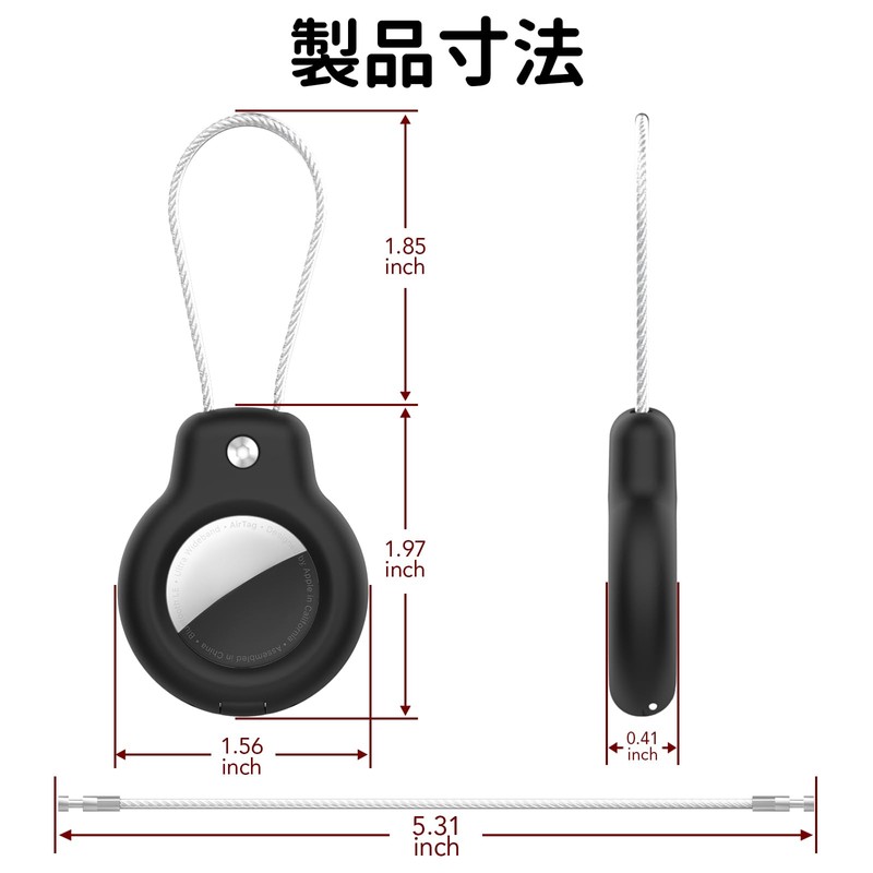 GLILAVOX 【2-Piece Set】AirTag Case Compatible with Second Generation AirTag Case