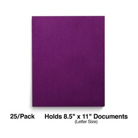 Staples 578551 School Grade 2 Pocket Folder with Fasteners Purple 25/BX