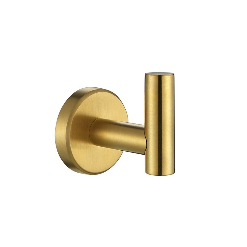 JQK Bathroom Towel Hook Brushed Gold, Brass Coat Robe Clothes