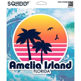 Squiddy Amelia Island Florida - Vinyl Sticker Decal for Phone, Laptop, Water Bottle (3" Wide)