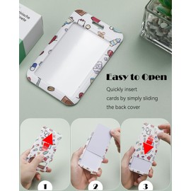 Uniclife Nurse Badge Holder Sliding Badge Holder with Retractable Badge Reel Carabiner Detachable Lanyard Plastic Card Holder Vertical Card Protector for Doctors Pharmacists Office Workers