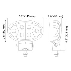 Raycharm 4x6 inch Oval Offroad LED Work Light/Rear Fender Light for John Deere Tractor, UTV & ATV, Super Bright 6000K Cool-White, Spot Beam, Rugged Aluminum Housing, 12V/24V 14W 1400 Lumens, 2-Pack