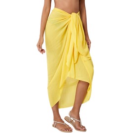 QIANXIZHAN Women's Swimsuit Cover Up,Beach Sarong Wrap Bottom Coverup for Women Short Skirt Yellow