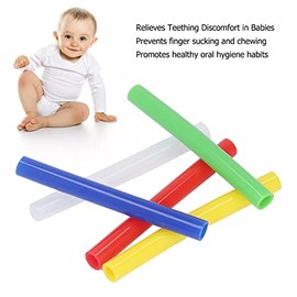 Mordedor para Bebé, Tubo de Dentición de Silicona Sin BPA 5 Uds. Juguete Hervible y Congelable para Alivio de Encías Recién Nacido