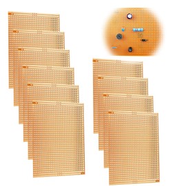 YUNGUI 10 Pieces 73mm x 100mm Circuit Board Copper Strip Board,957 Holes PCB Board Prototype perfboard Kits for Soldering and DIY Electronic Project with Arduino Kits