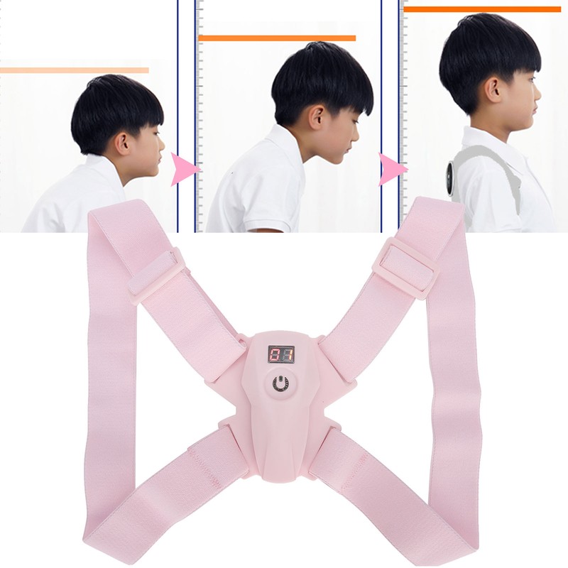 Back Posture Corrector Straightener Intelligent Sensor Humpback Correction TrainerPink