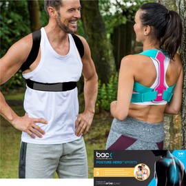 back Posture Hero™ Sports for Men & Women - Award Winning Posture Support (Pink/Turquoise, Large)