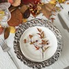 Umisriro Antique Silver Charger Plates Embossed Rim, 13 Inch Dinner