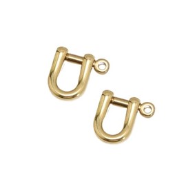 Brass para-Cord Shackles D Rings Bow Shackles Screw Pin Joint Connect for Key Chain Key Fob Bracelet Leather Craft 2 Set (Chinese)