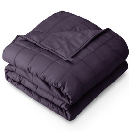 Bare Home Weighted Blanket Full or Queen Size 12lb (48" x 72") for Adults - All-Natural 100% Cotton - Premium Heavy Blanket Nontoxic Glass Beads (Eggplant, 48"x72")