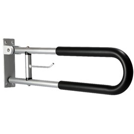 BotaBay Handicap Grab Bars Rails 23.6 Inch Toilet Paper Holder Design, Thickened Base, Non-Slip Armrest Cover - Bathroom Safety Bar for Seniors, Disabled, Pregnant Women - Foldable, Easy Installation