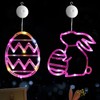 ZKFSIE Easter Window Lights Easter Decorations, 2 Pack Easter Bunny