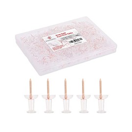 PAPERPAL 280 Chinchetas de Oro Rosa para Tablero de Corcho, chinchetas Transparentes para Colgar en la Pared, chinchetas para Oficina, Escuela y Uso Personal, Tachuelas de tamaño estándar