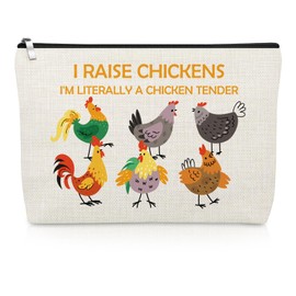 Gevody Chicken Lover Gifts for Women Makeup Bag Funny Chicken Gifts for Woman Mom Daughter Niece Best Friend Farmer Animal Lover Cosmetic Bag Graduation Christmas Birthday Present Travel Zipper Pouch