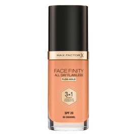 Max Factor, Facefinity All Day Flawless 3in1 Foundation, flüssig, langanhaltend, 085 Caramel, 2 x 30 ml