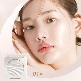 COCOETA Monochrome Highlighting, 3D Sensation, No Splash, Powder Highlight, Waterlight Effect, Corrects Face Contour, Suitable for All Skin Tones (01-Base Color)