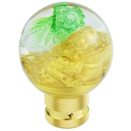 Lunsom Gear Shift Knob Resin Stick Shifter Handle Round Ball Stick Shifter Level for Manual Automatic Vehicles (Green)