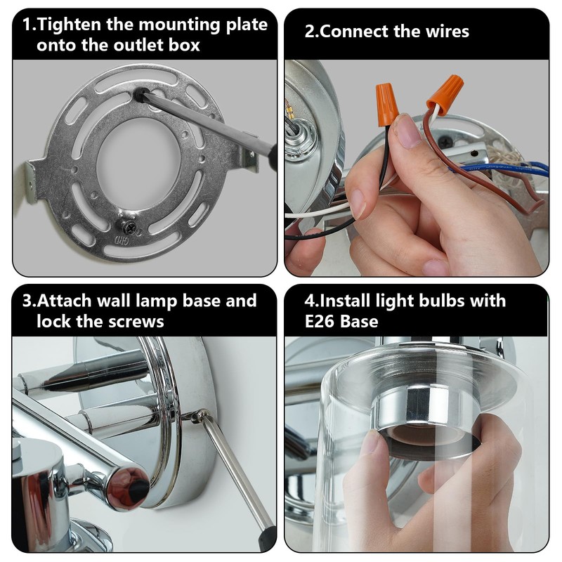 ALAISLYC 3 Light Bathroom Wall Light Fixtures Chrome Bathroom Wall