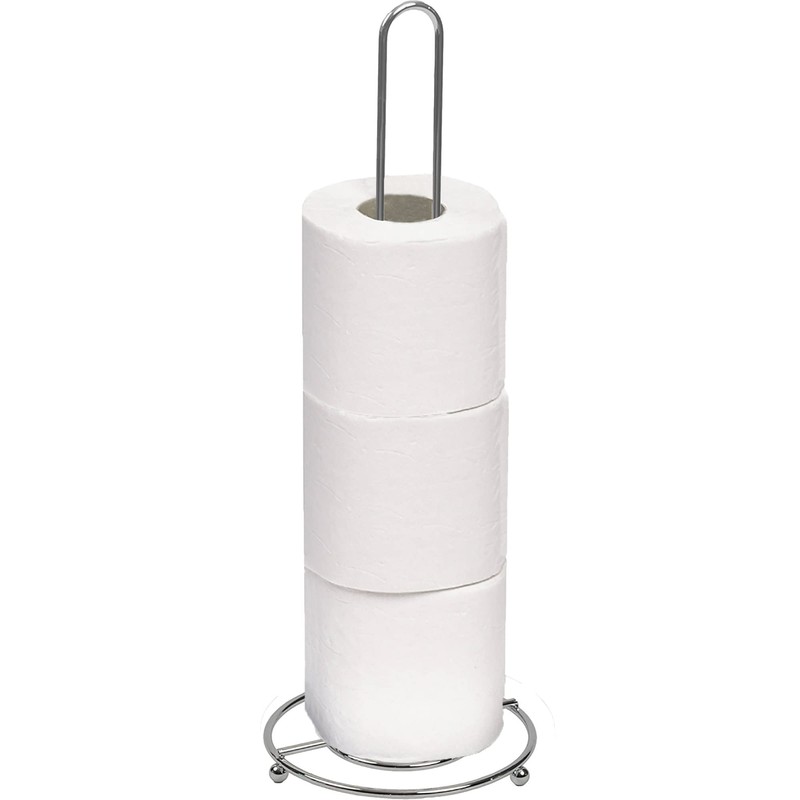 4-Roll Wire Chrome Freestanding Toilet Paper Reserve or Paper Towel