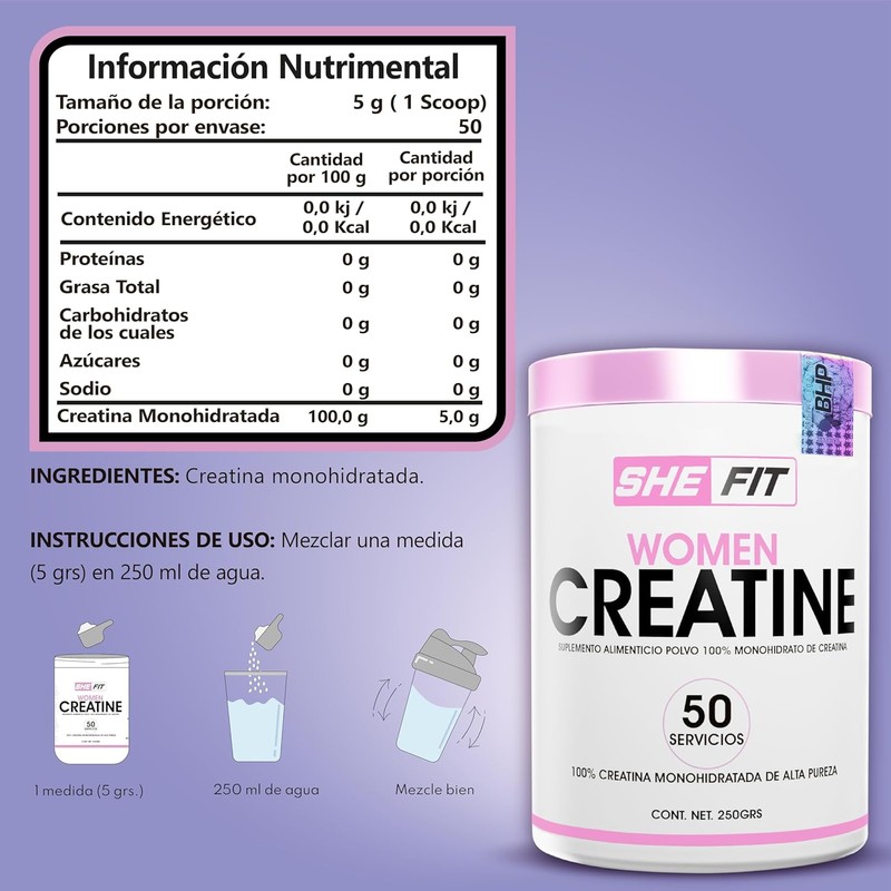 Women creatine, creatina monohidratada 100% pura, creatina para mujer (WOMEN