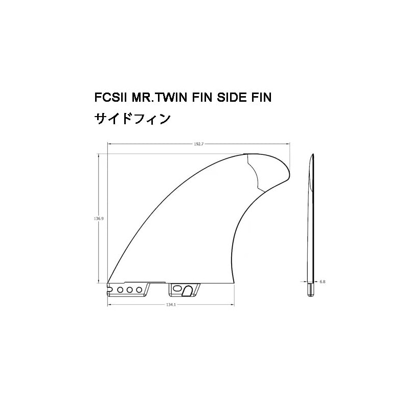 FUNKTION FCSII FCS2 Surfboard FCSII Compatible MR.TWIN 5.39" 3.39" 3