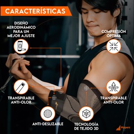 Hyperz - Compression Sports Elbow Brace, Gym Elbow Support for Weightlifting, Orthopedic Compression Elbow Brace Adjustable Non-Slip Breathable for Men and Women, Multi-Size, Elbow Forearm, Elbow Support, Epicondylitis, Tendonitis, Elbow Brace for Gym, C