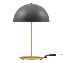 Modway Ideal 1-Light Modern Metal Table Lamp in Gray/Satin Brass