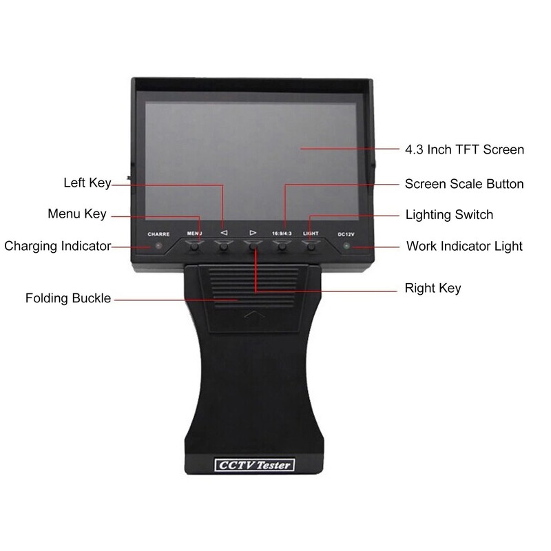 CCTV Tester LCD Camera HD Analog Video Monitor VGA Input