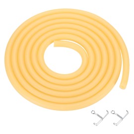 PATIKIL 10 Ft Natural Latex Rubber Tubing, 1/4"(6mm) ID x 1/2"(12mm) OD Sling Shot Rubber Tubing Tube with Hose Clamps for Exercise, Stretching, Laboratory, Home Hose Tube