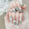 Medium Coffin Nails Press ons 5D Flower Press on Nails